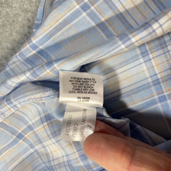 Peter Millar Button-Down Shirt Men’s XL Light Blue Plaid Long Sleeve - Picture 10 of 16